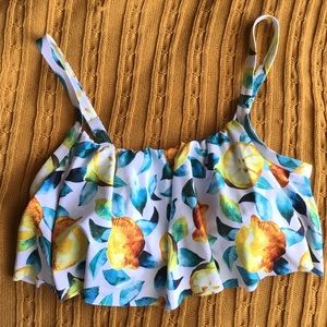 NWOT CUPSHE Leaf & Lemon Plus Size Bikini Top - 0X